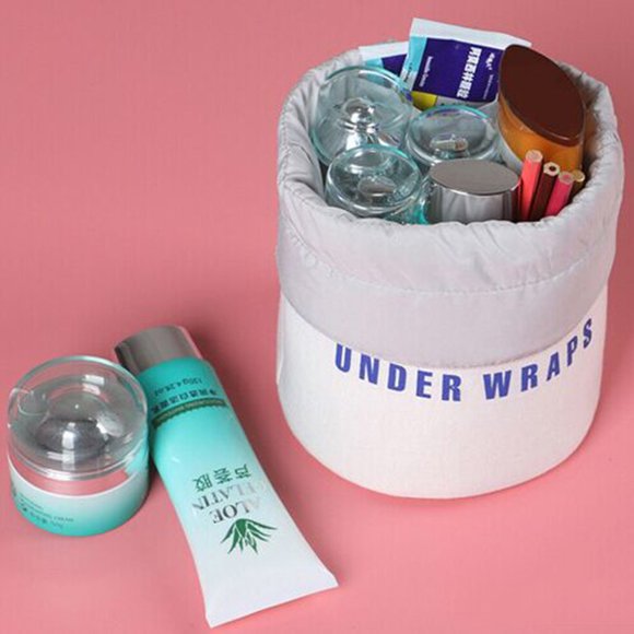 Waterproof Multifunctional Cylinder Cosmetic Travel Organizer Bag (Cream) - Picture 3 of 5